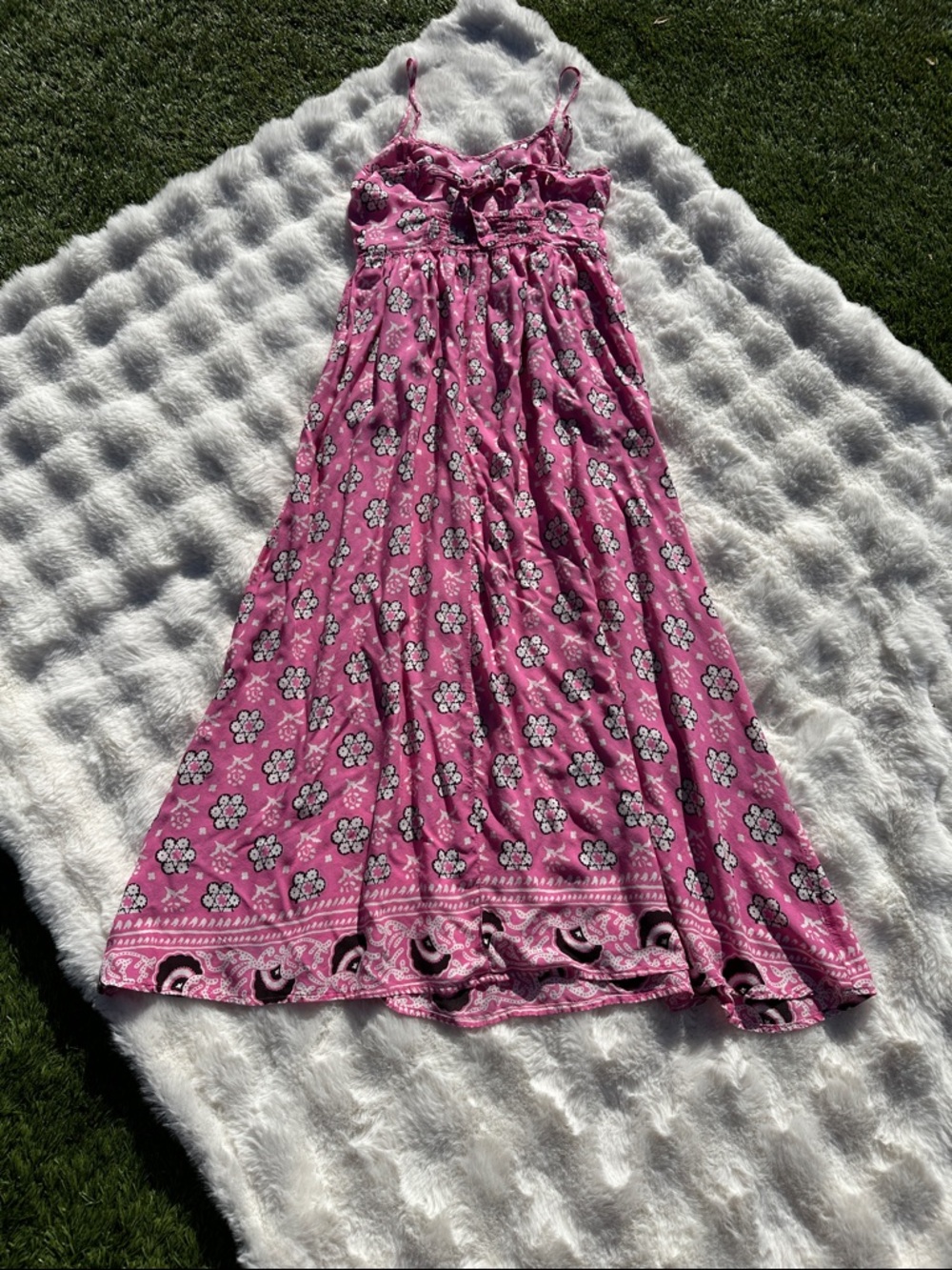 Aerie small open back Pink Floral Maxi Sundress - Picture 6 of 9